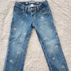 Toddler Girl Skinny Embroidered Denim